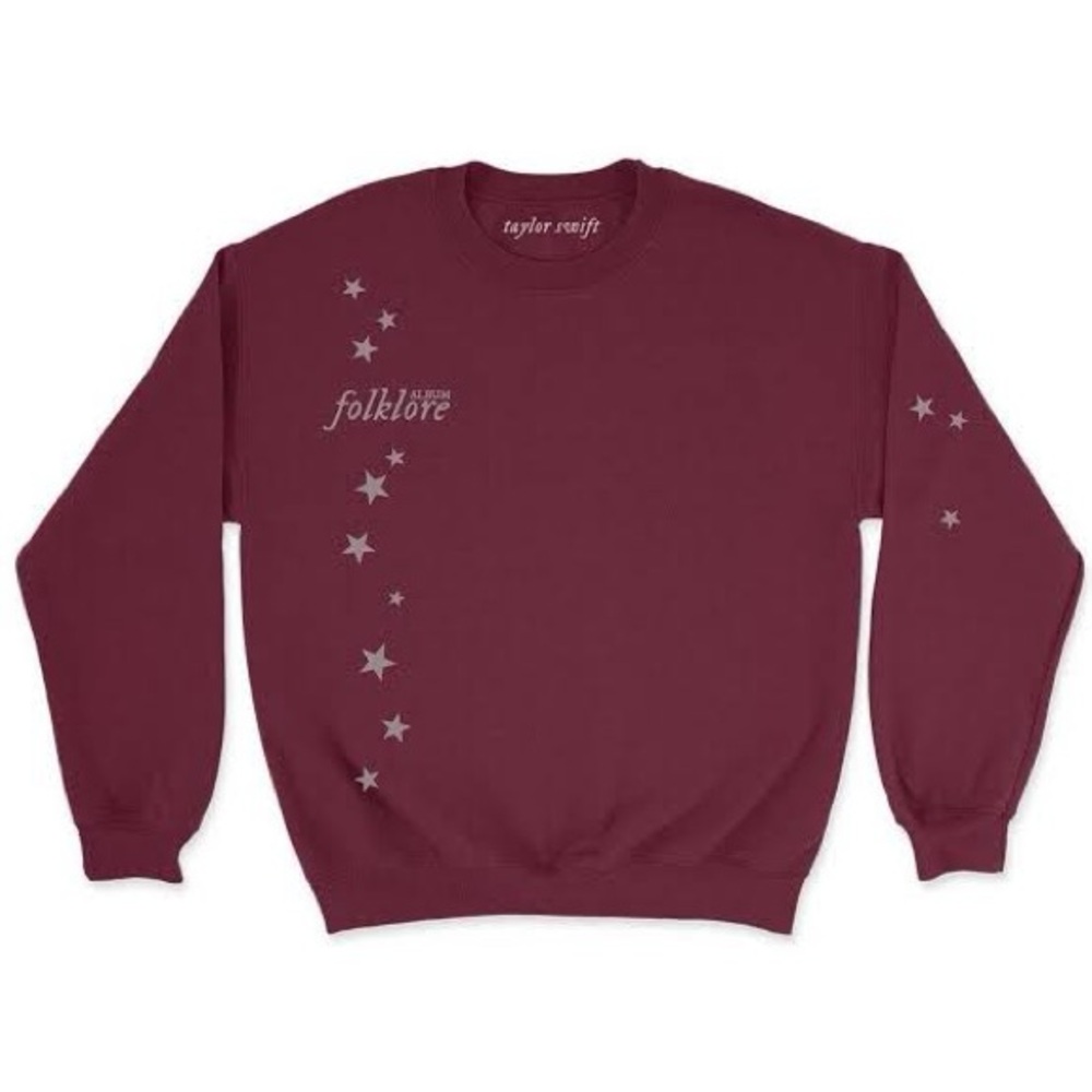 Taylor Swift Official Folklore Drew Stars Around My Scars Marron Crew Sweatshirt